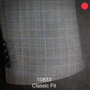 Light Grey Plaid | Classic Fit | All Wool | 10833