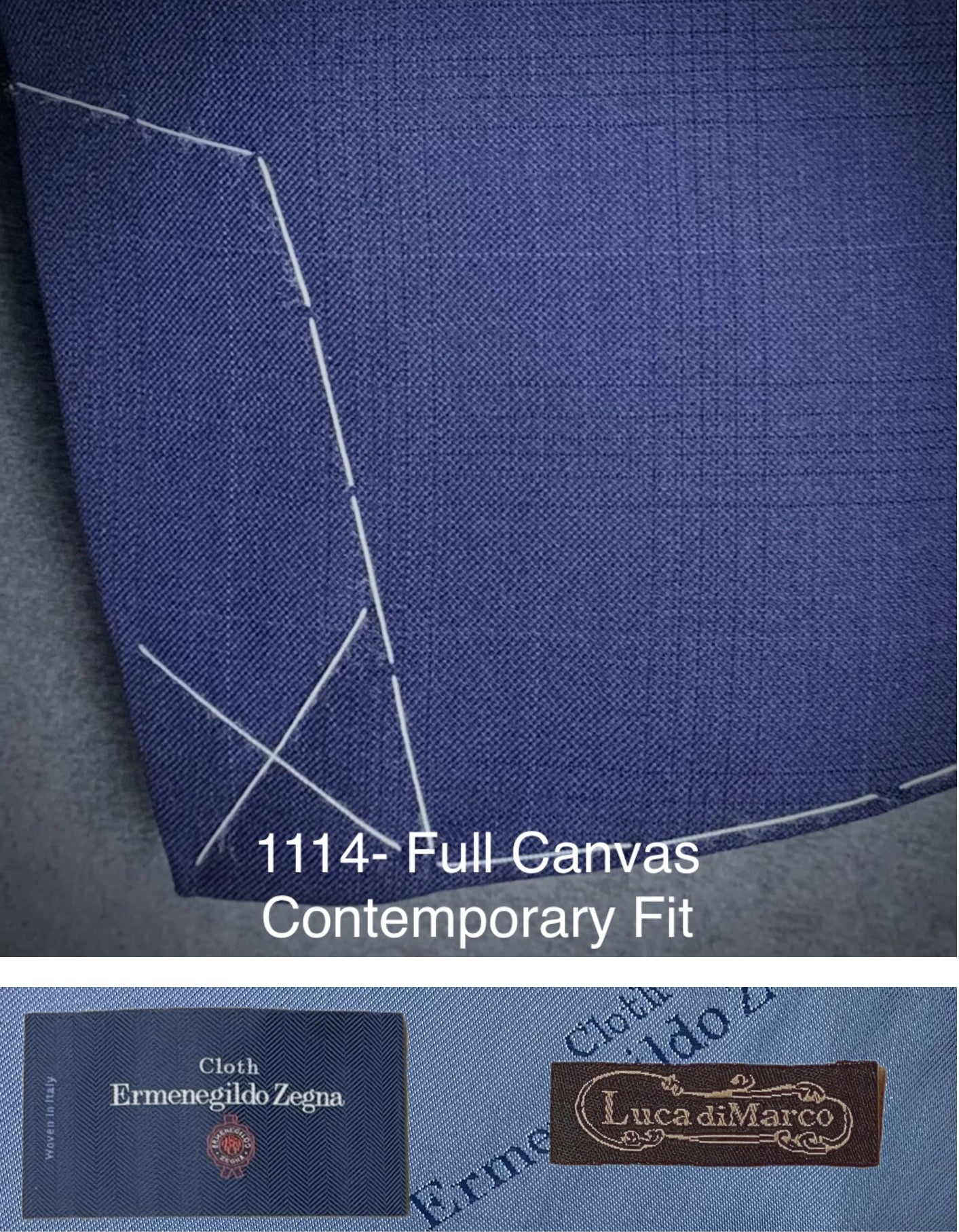 Luca diMarco | Cloth by Emenegildo Zegna | 180's Wool | Contemporary Fit | 1114