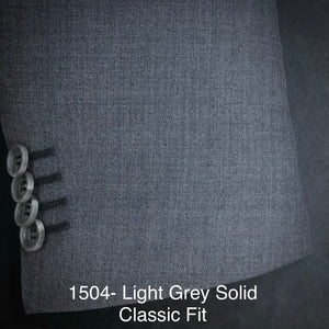 Light Grey Solid | Classic Fit | All Wool | 1504