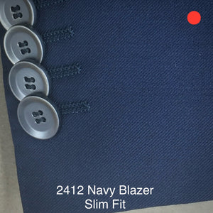 Navy Blazer | Slim Fit | All Wool | 2412