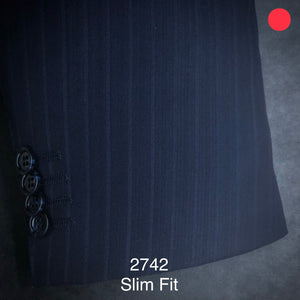 Navy Stripe 180's | Slim Fit | All Wool | 2742