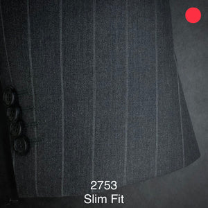 Charcoal Stripe 180's | Slim Fit | All Wool | 2753