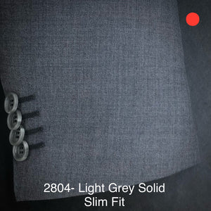 Light Grey Solid | Slim Fit | All Wool | 2804