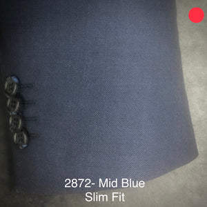 Mid Blue Solid | Slim Fit | All Wool | 2872