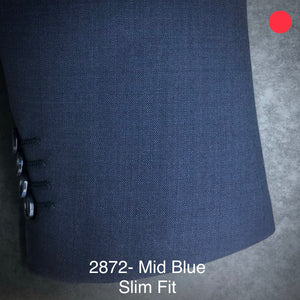Mid Blue Solid | Slim Fit | All Wool | 2872