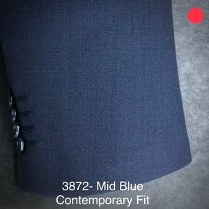 Mid Blue Solid | Byron Collection | All Wool | 3872