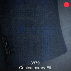 Navy w/ Cobalt Plaid | Byron Collection | All Wool | 3879