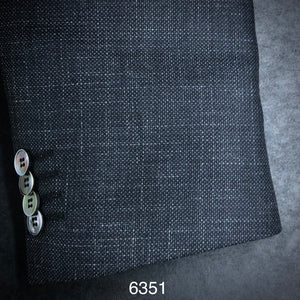 Black/ Charcoal Textured Solid | Contemporary Fit | Silk/Linen/Wool | 6351