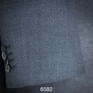 Mid Grey Textured Solid | Contemporary Fit | All Wool | 6582