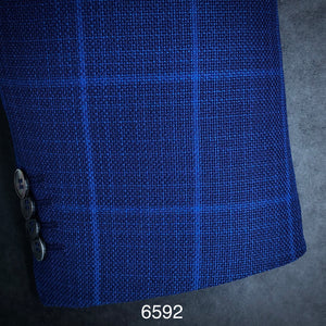 Blue Textured Weave | Contemporary Fit | All Wool | 6592