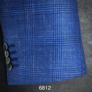 Blue Plaid | Contemporary Fit | Wool/ Silk/ Linen | 6812