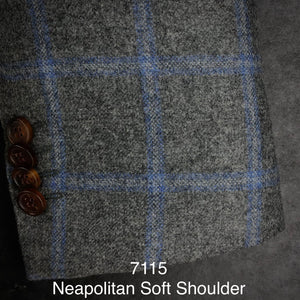Grey Flannel w/ Blue Box | Soft Jacket Kensington | All Wool | 7115