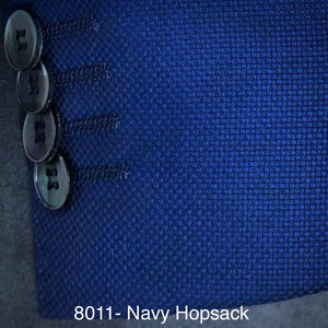 Navy Blue Hopsack | Contemporary | All Wool | 8011