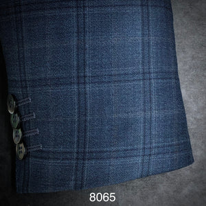 Petrol Plaid | Contemporary Fit | All Wool | 8065