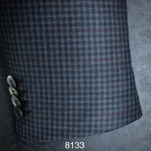 Charcoal Check w/ Burgundy Accent | Contemporary Fit | All Wool | 8133