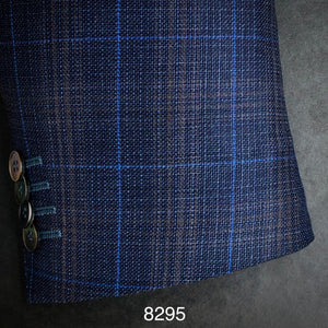 Dark Blue and Taupe Plaid | Contemporary | All Wool | 8295