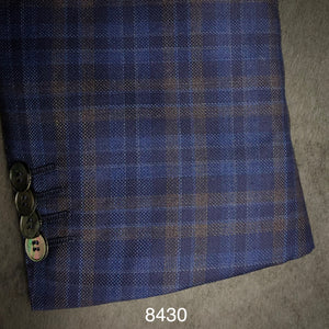 Blue and Tan Plaid |  Contemporary Fit | All Wool | 8430