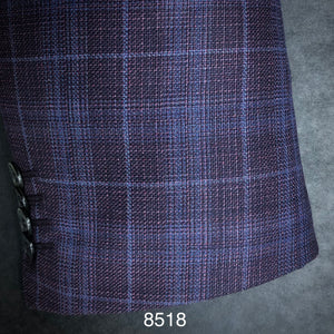 Berry Textured Plaid | Contemporary Fit | All Wool | 8518