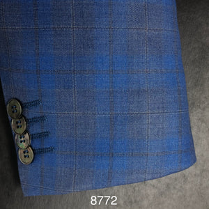 Blue Plaid w/ Tan Accents | Contemporary Fit | All Wool | 8772