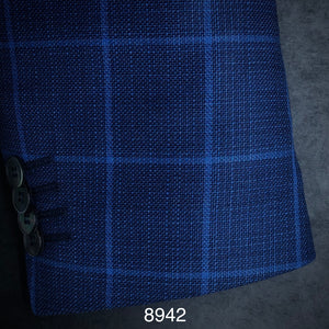 Blue Textured w/ Box | Contemporary Fit | All Wool | 8942