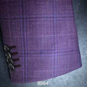 Berry w/ Blue Accent Plaid | Contemporary Fit | All Wool | 8984