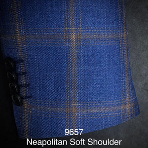 Blue w/ Tan Plaid | Soft Jacket Kensington | Silk/ Wool | 9657