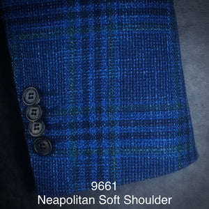 Blue Plaid | Soft Jacket Kensington | Silk/Wool/Cotton | 9661
