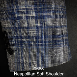 Tan and Blue Plaid | Soft Jacket Kensington | Silk Blend | 9663