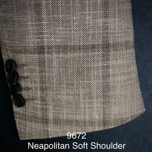 Tan Windowpane | Soft Jacket Kensington | Silk/Wool Blend | 9672