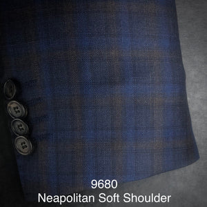 Olive and Blue Plaid | Soft Jacket Kensington | All Wool | 9680