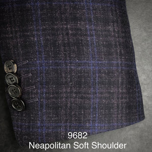 Dark Plum Flannel Plaid | Soft Jacket Kensington | All Wool | 9682