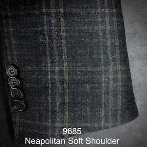 Charcoal w/ Tan Flannel Plaid | Soft Jacket Kensington | All Wool | 9685