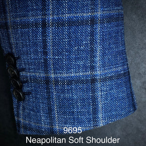 Blue Plaid | Soft Jacket Kensington | Silk/ Linen/ Wool | 9695