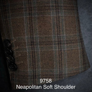 Dark Tan Plaid w/ Olive Accent | Kensington Soft Jacket | All Wool | 9758