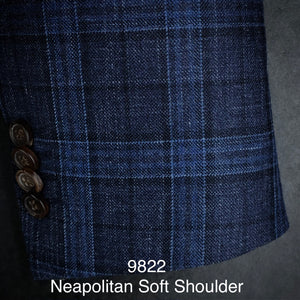 Blue Flannel Plaid | Soft Jacket Kensington | All Wool | 9822