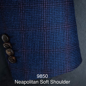 Blue Flannel Windowpane | Soft Jacket Kensington | All Wool | 9850