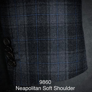 Grey Flannel Plaid | Soft Jacket Kensington | All Wool | 9860