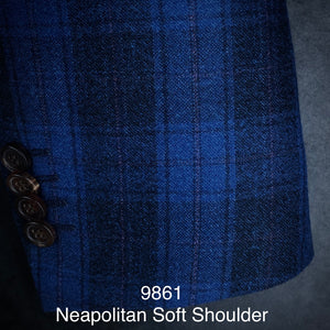 Blue Flannel Plaid | Soft Jacket Kensington | All Wool | 9861