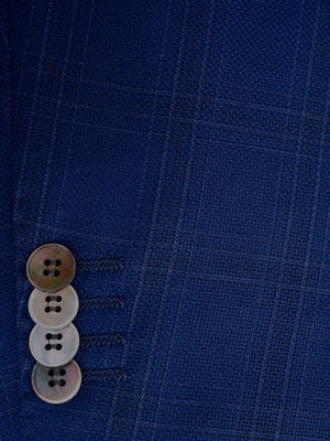 Royal Blue Windowpane | Contemporary Fit | All Wool | 8412