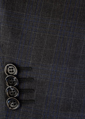 Charcoal Plaid w/ Blue | Byron Collection | All Wool | 3171