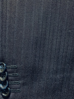 Navy Herringbone | Byron Collection | All Wool | 3742