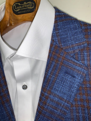 Mid Blue w/ Bronze Plaid | Kensington | Silk Blend | 9671