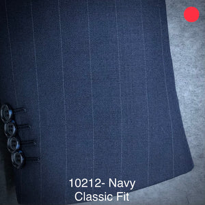 Navy Pinstripe | Men's Suit | Classic Fit | All Wool