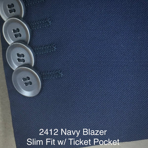 Navy Blazer w/ Ticket Pocket | Men's Sport Coat | Slim Fit