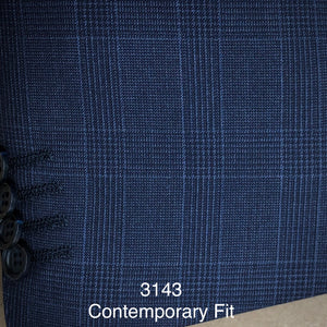Navy w/ Blue Plaid | Men's Suit | Contemporary Fit