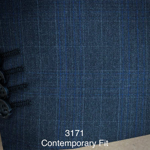 Charcoal Plaid w/ Blue Accents | Men's Suit | Contemporary Fit