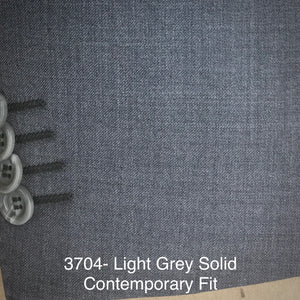 Light Grey Solid | Men's Suit | Contemporary Fit | All Wool