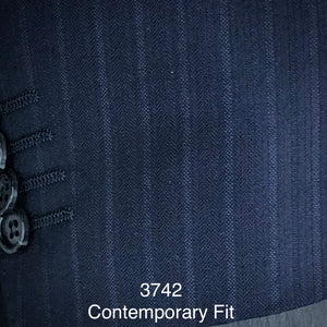Navy Herringbone Solid | Men's Suit | Contemporary  Fit | All Wool