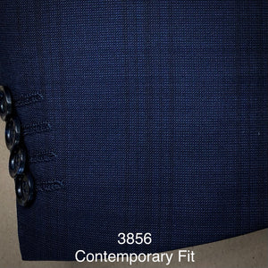 Navy Monochromatic Plaid | Byron Collection | All Wool | 3856