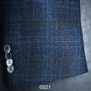 Bamboo Blue Plaid w/ Cobalt Accent | Contemporary Fit | Bamboo/Wool Blend